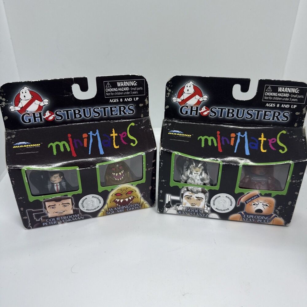 Ghostbusters Minimates GOOEY RAY STANTZ,EXPLODING STAY PUFT ,PETER VENKMAN,GHOST